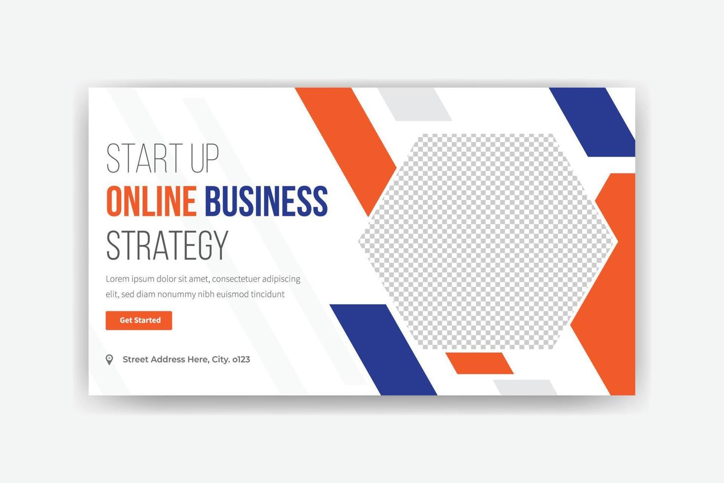 online business strategy social media banner template design vector