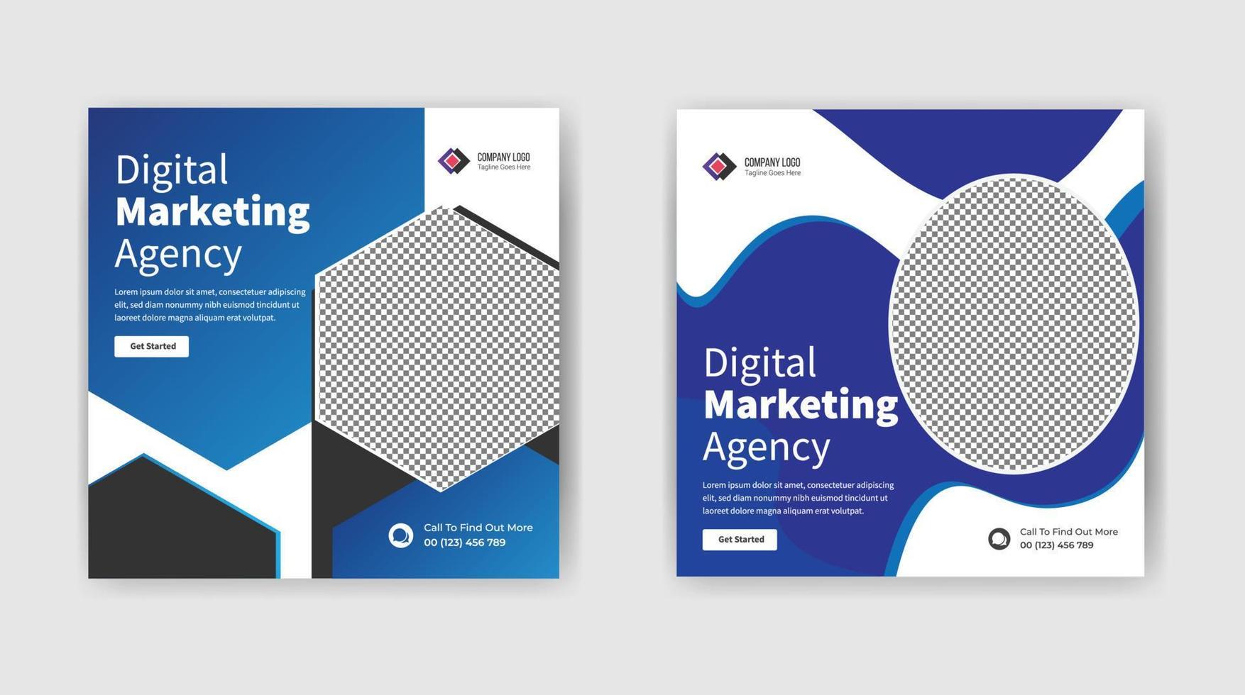 digital marketing social media post template design vector