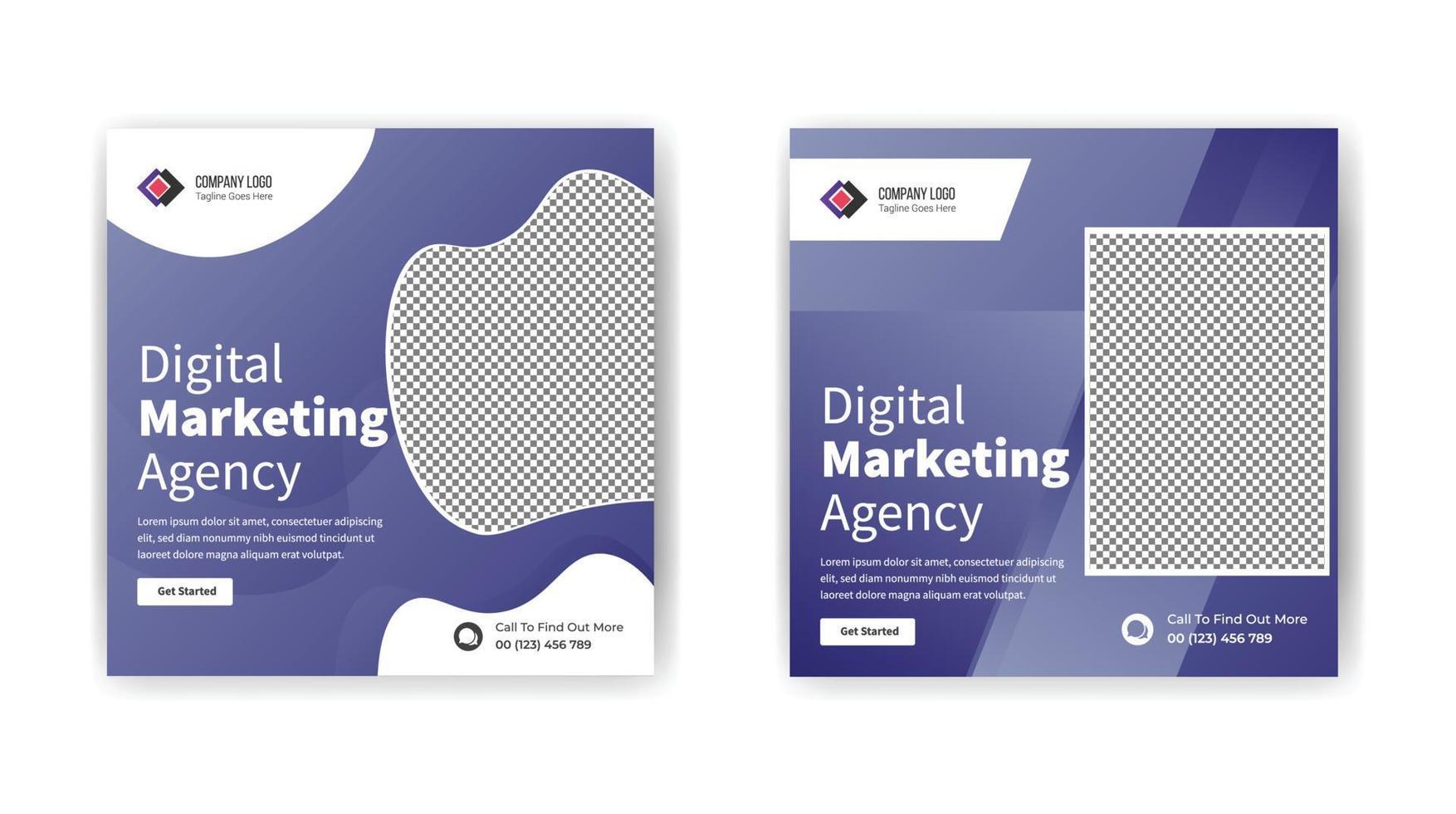 digital marketing social media post template design vector