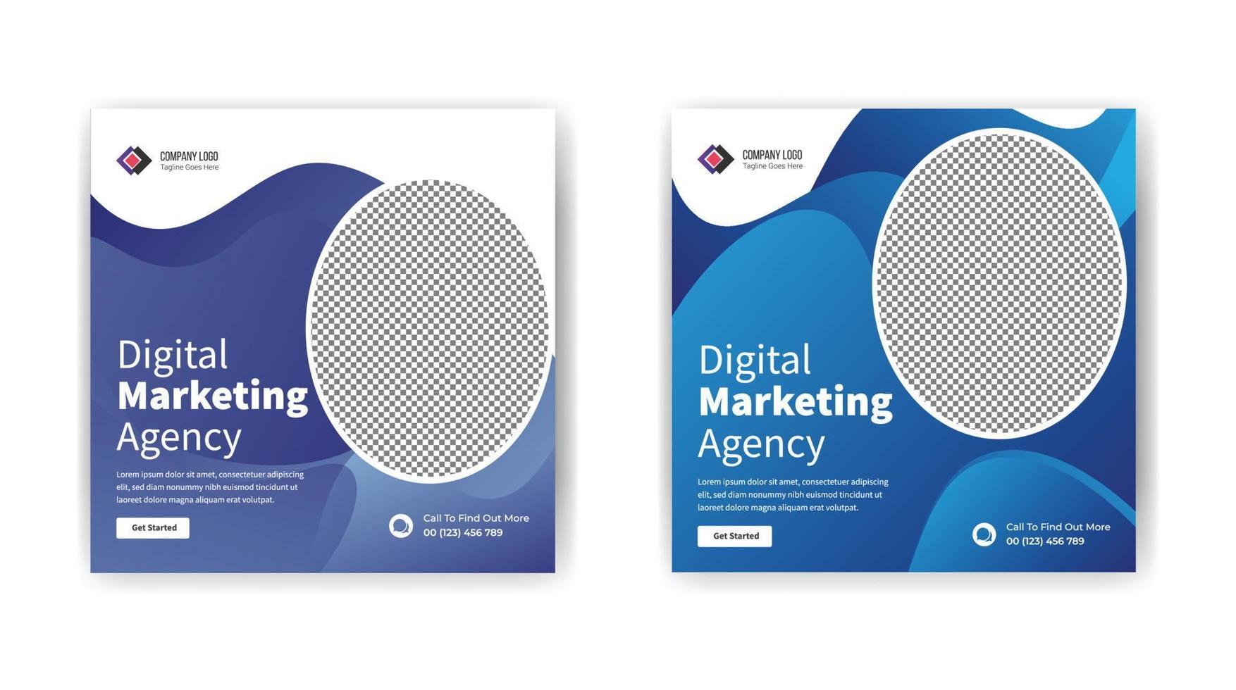 digital marketing social media post template design vector
