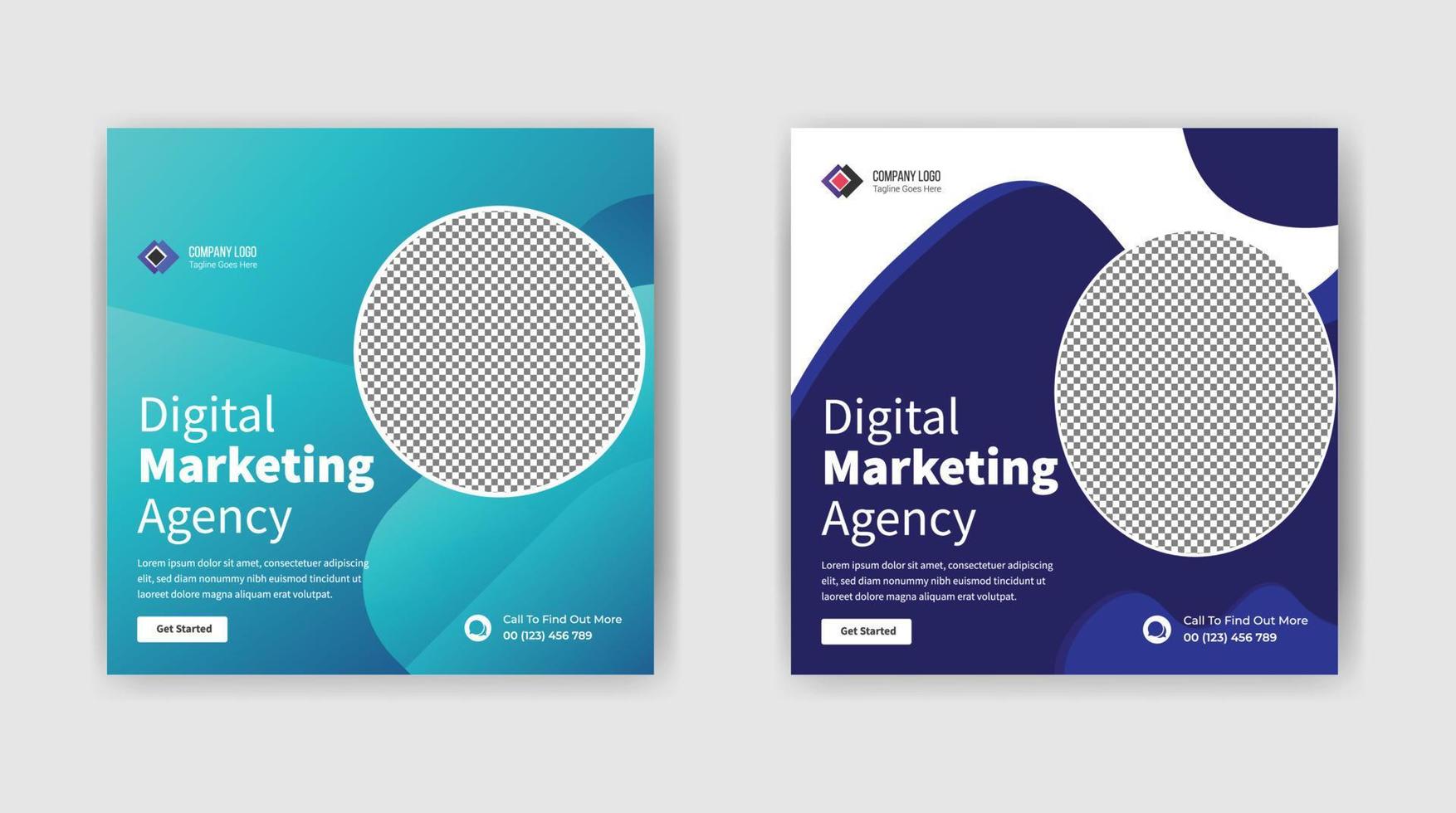 digital marketing social media post template design vector