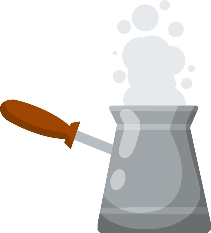 el objeto sobrecalentado al vapor es un elemento de la cocina. ilustración plana de dibujos animados vector