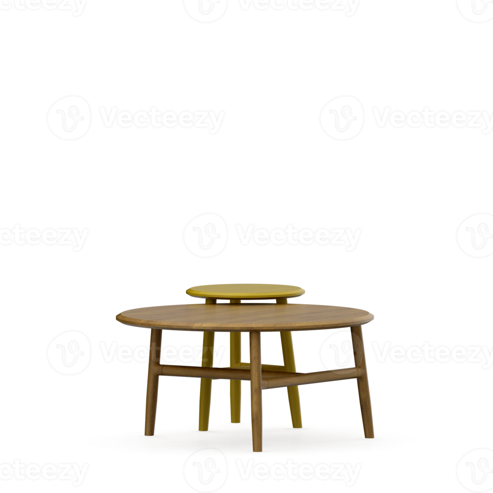 Isometric Table set front 3D render png
