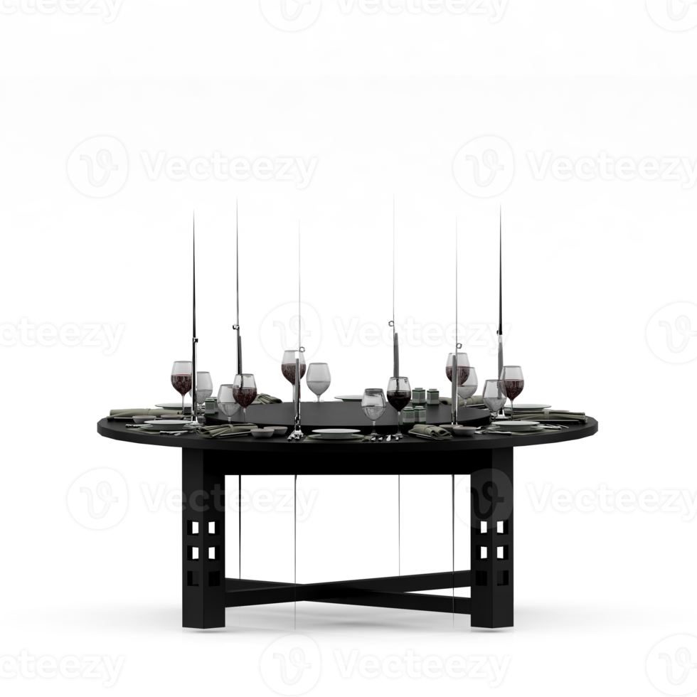 mesa isométrica definida renderização 3d frontal png