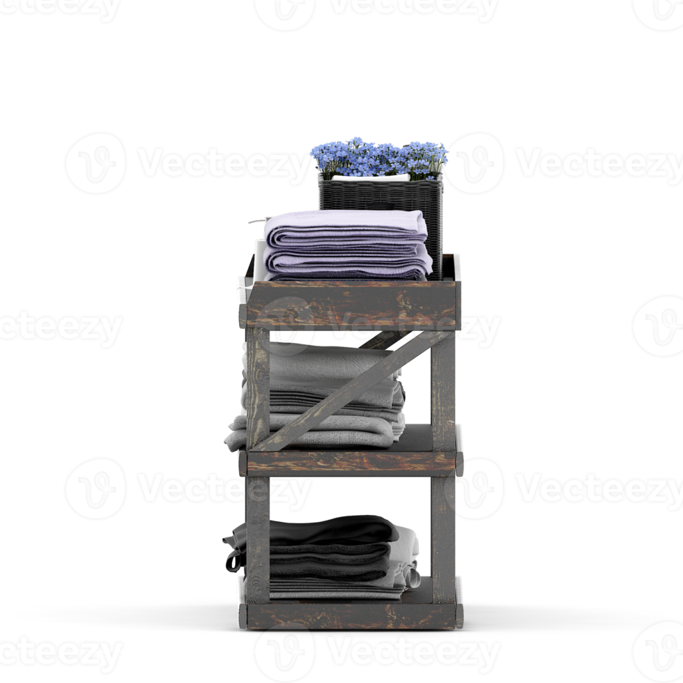 Isometric towels 3D isolated render png