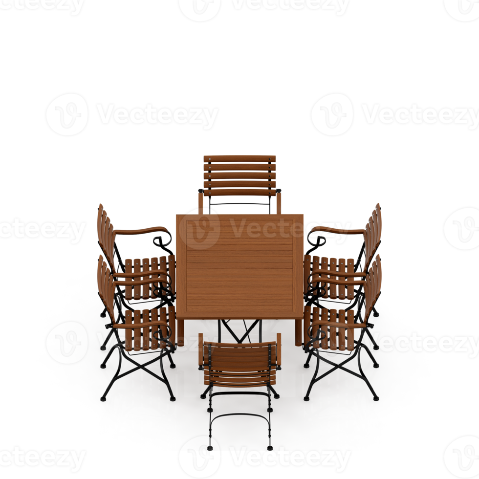 Isometric Table set Perspective 3D render png