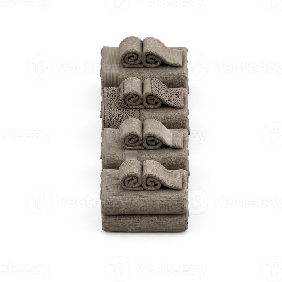 Isometric towels 3D isolated render png