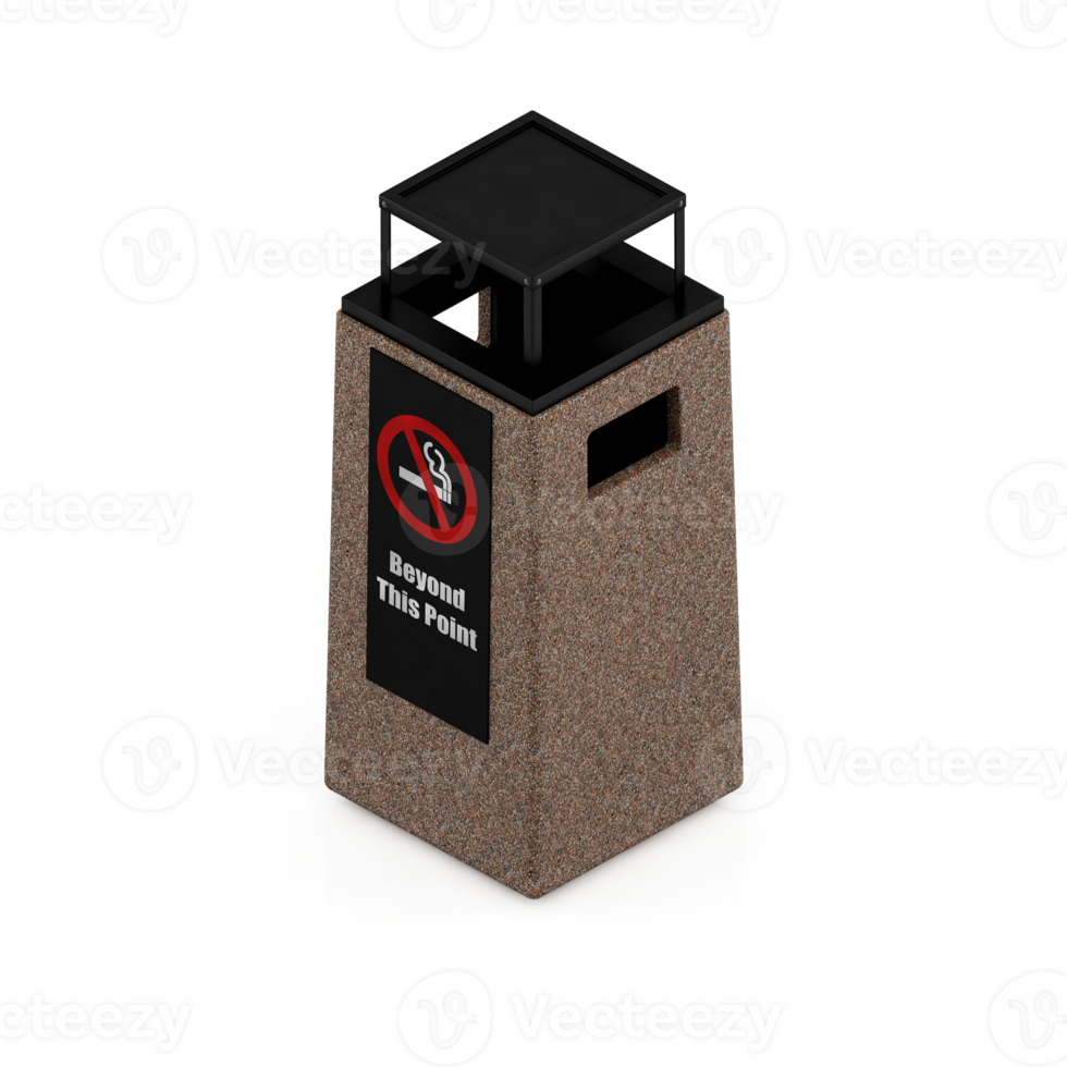 Isometric Trash Cans 3D Render png