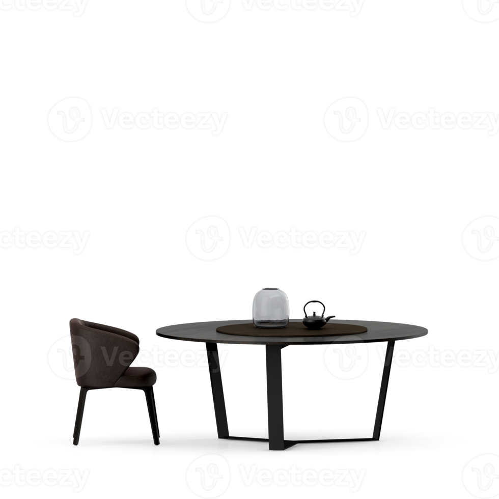 Isometric Table set front 3D render png