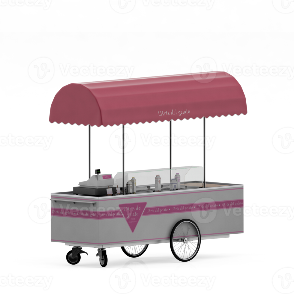 Isometric Street food 3d Render png