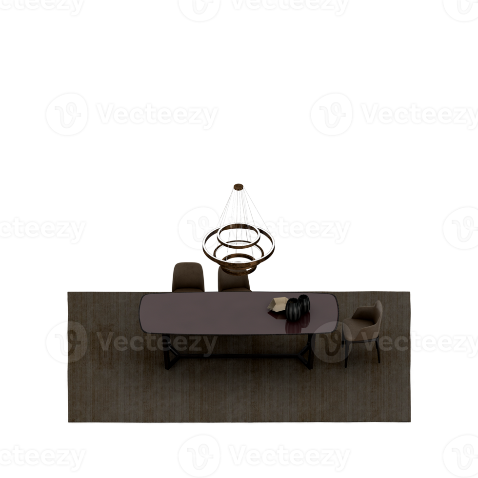 Isometric Table set Perspective 3D render png