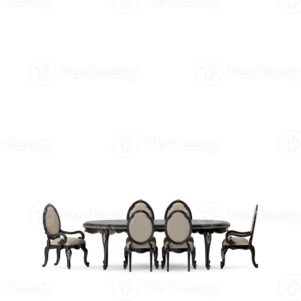 Isometric Table set front 3D render png