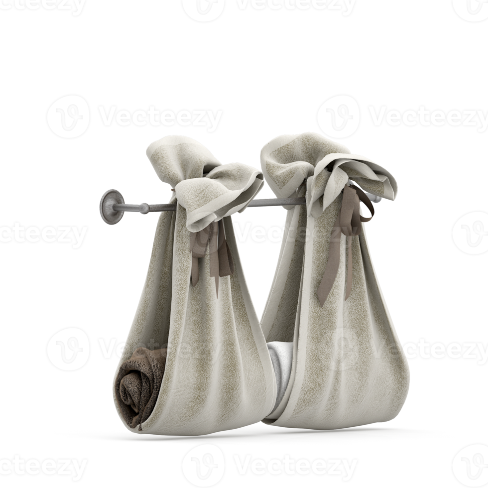 Isometric towels 3D isolated render png