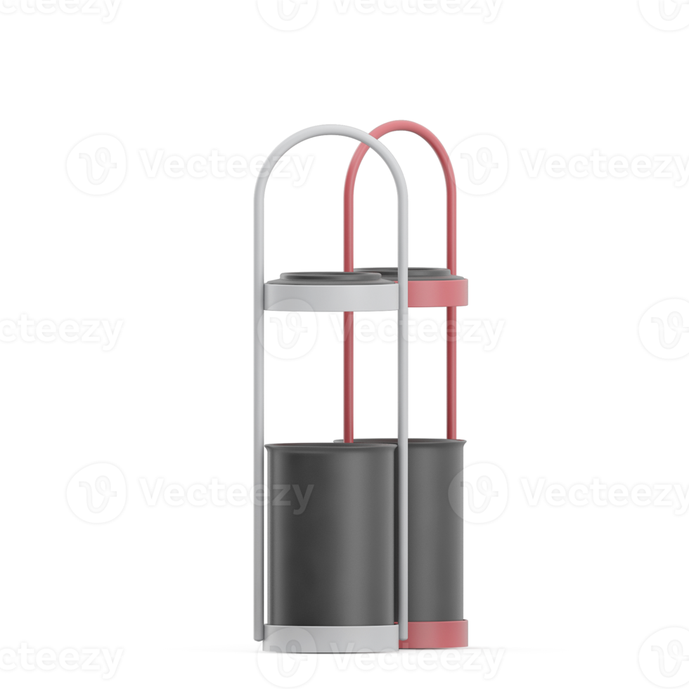 Isometric Trash Cans 3D Render png