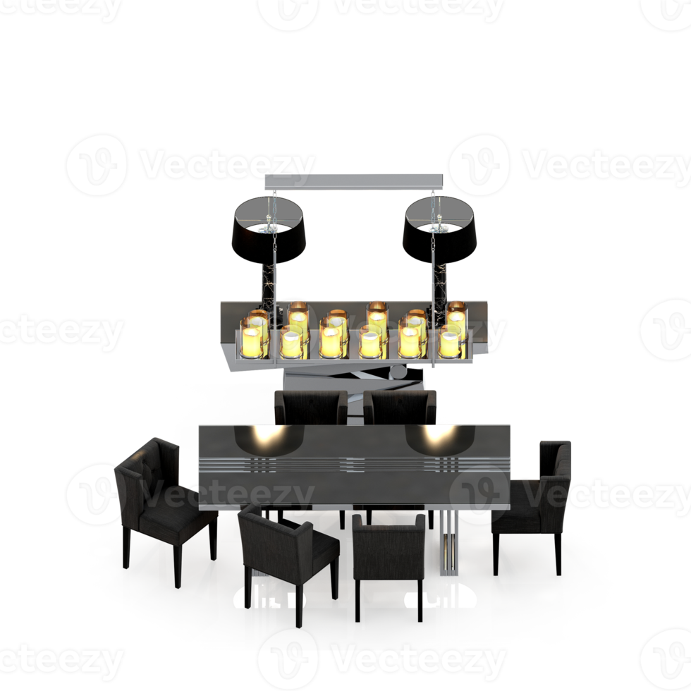 Isometric Table set Perspective 3D render png