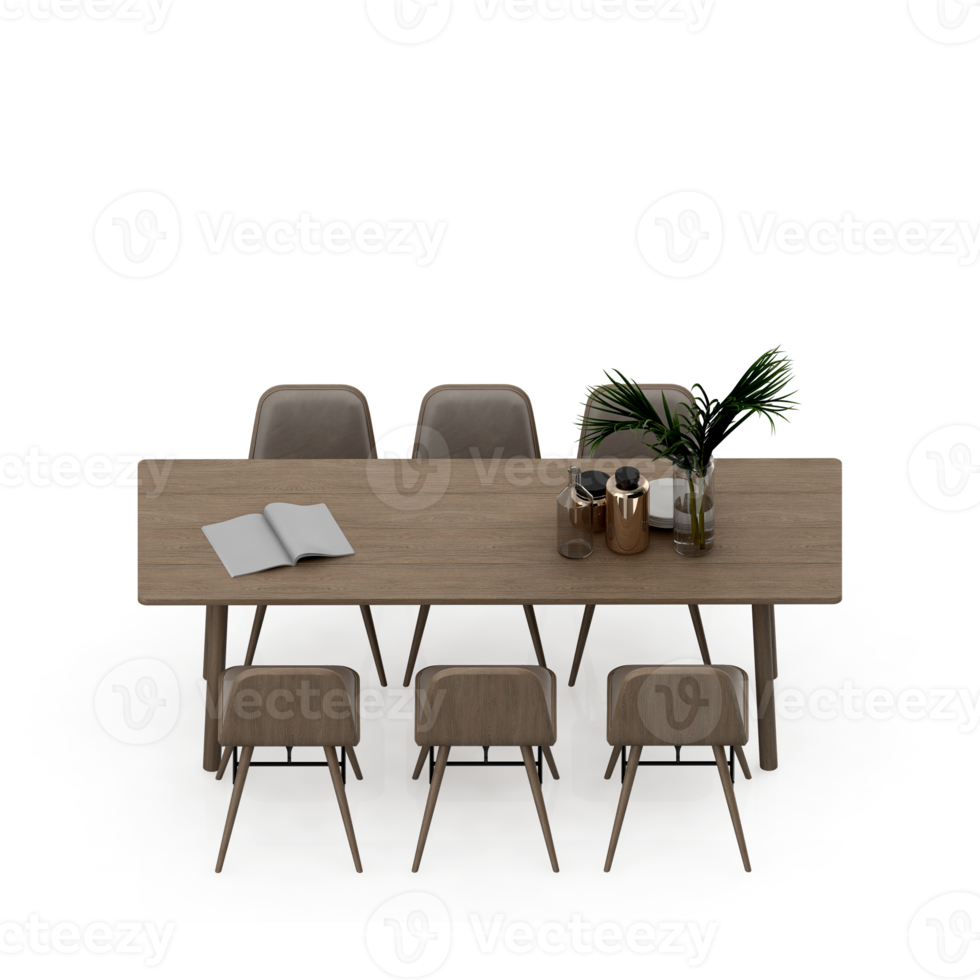 Isometric Table set Perspective 3D render png