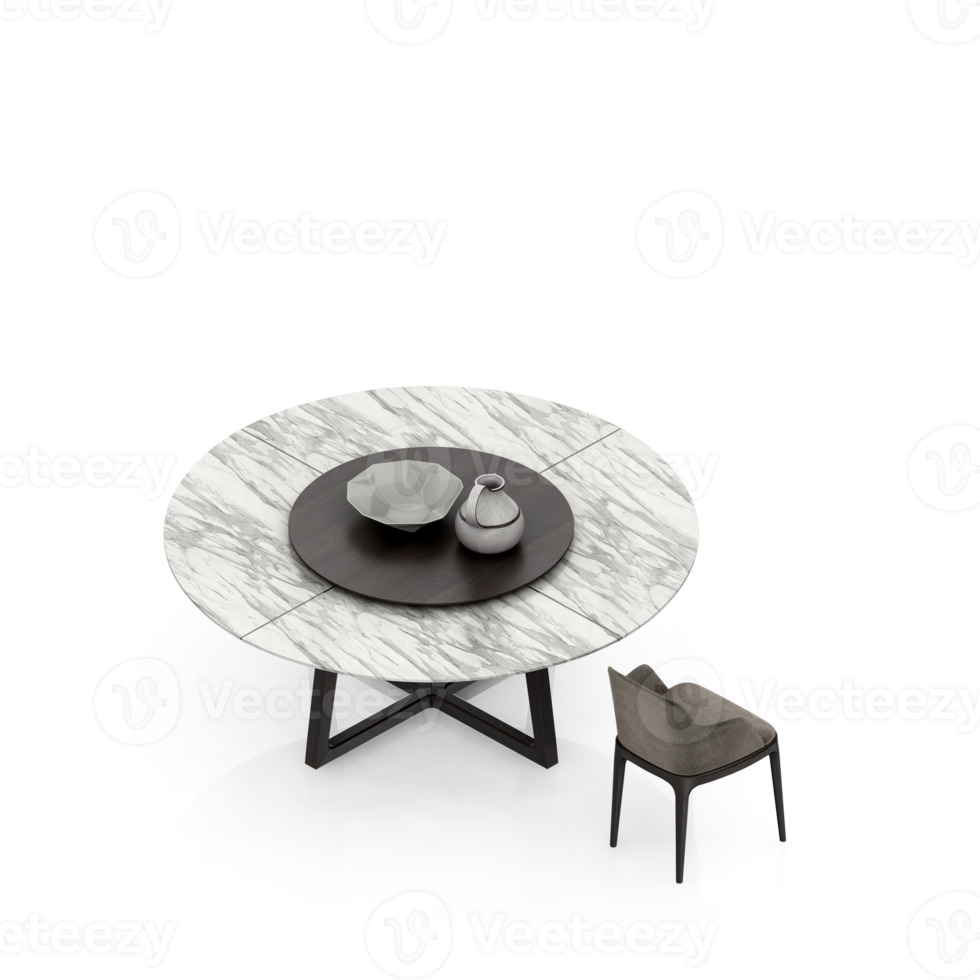 Isometric Table set Perspective 3D render png