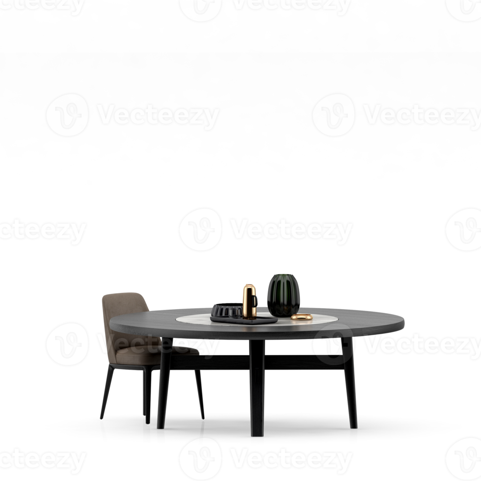 Isometric Table set front 3D render png