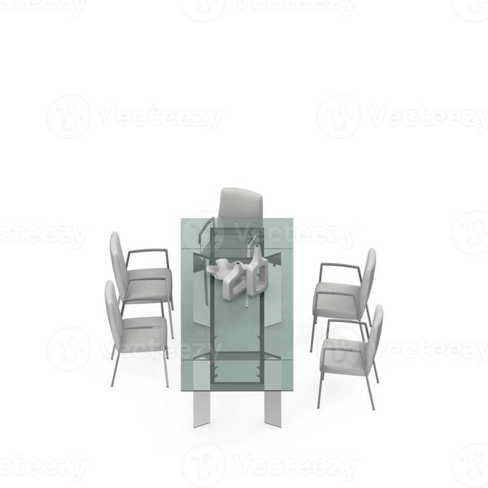 Isometric Table set Perspective 3D render png