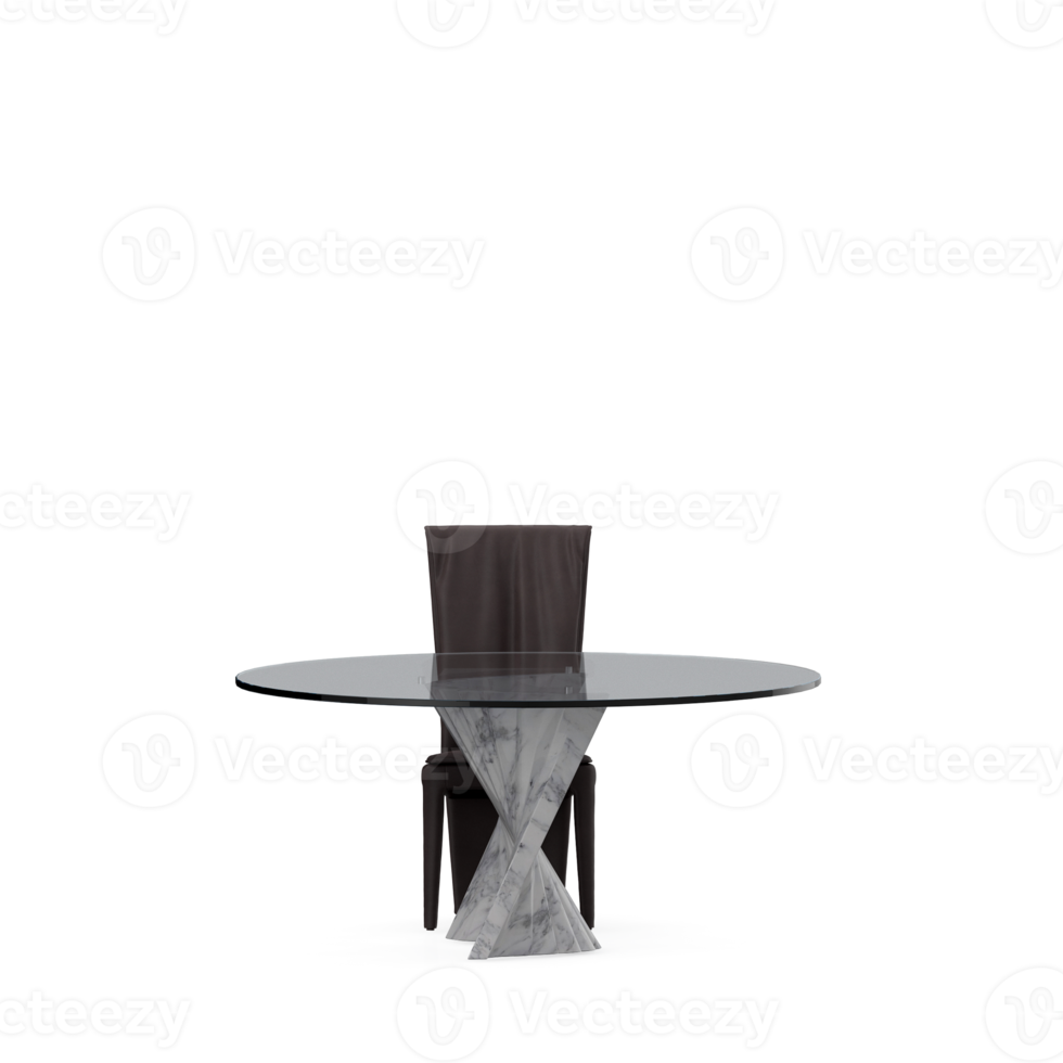 Isometric Table set front 3D render png
