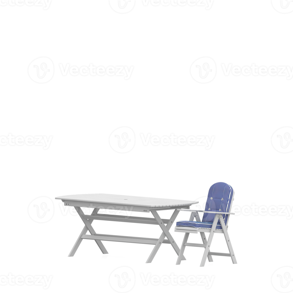 Isometric Table set front 3D render png