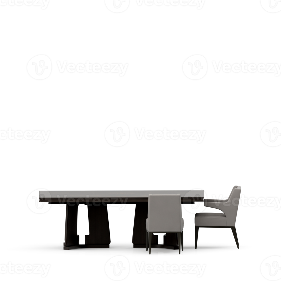 Isometric Table set front 3D render png