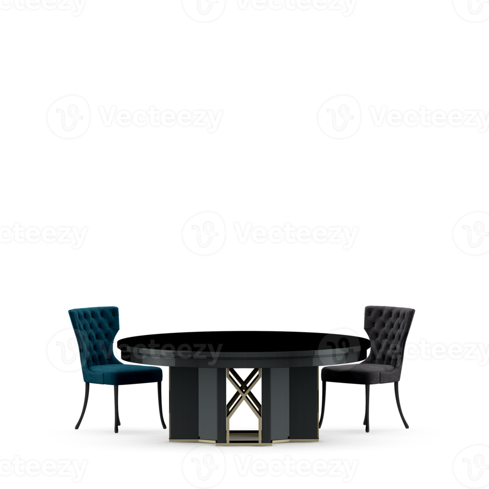 Isometric Table set front 3D render png