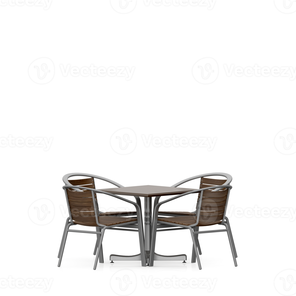 conjunto de mesa isométrica render 3d frontal png