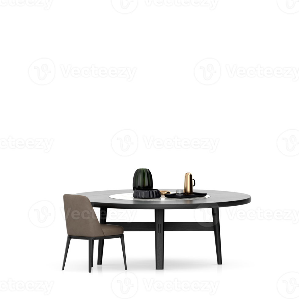 conjunto de mesa isométrica render 3d frontal png