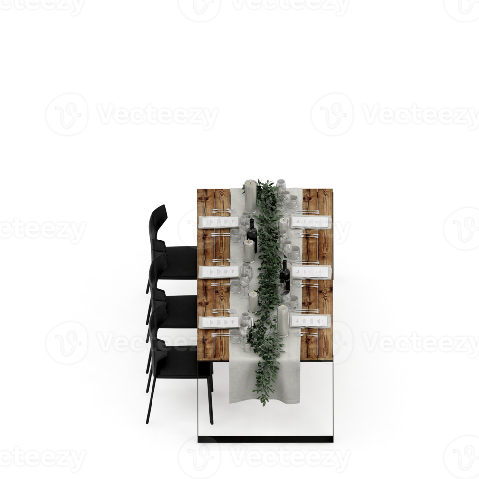 Isometric Table set Perspective 3D render png