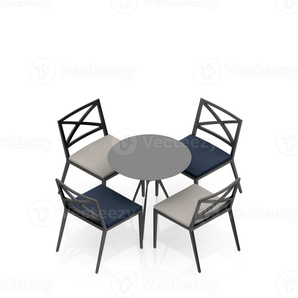 Isometric Table set Perspective 3D render png