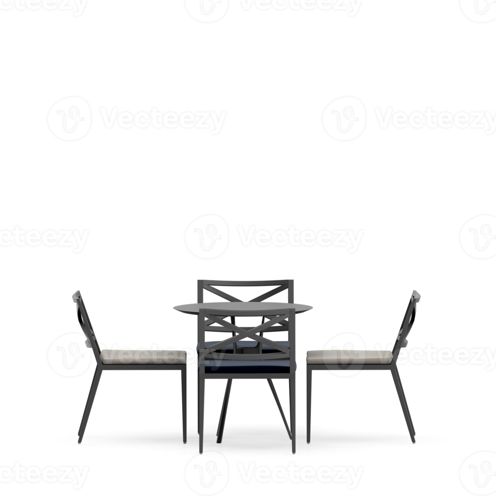 Isometric Table set front 3D render png