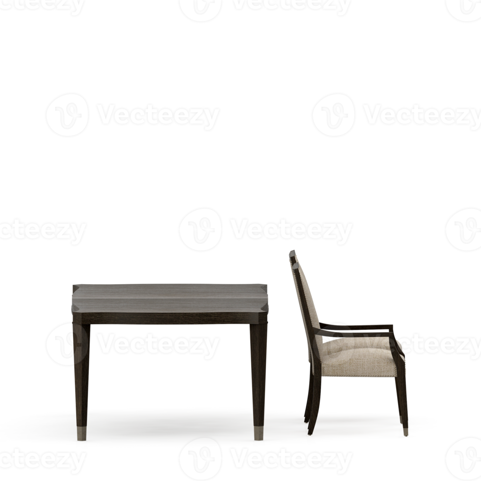 Isometric Table set front 3D render png