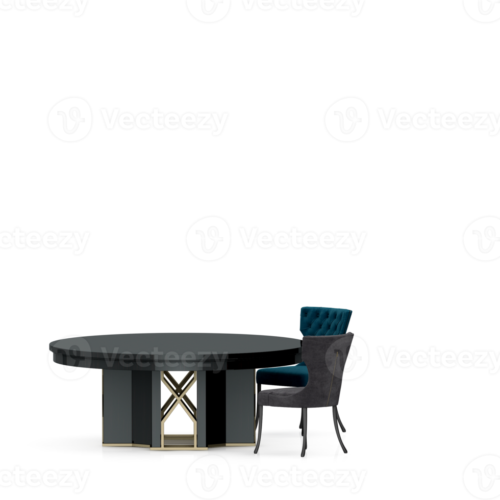 Isometric Table set front 3D render png