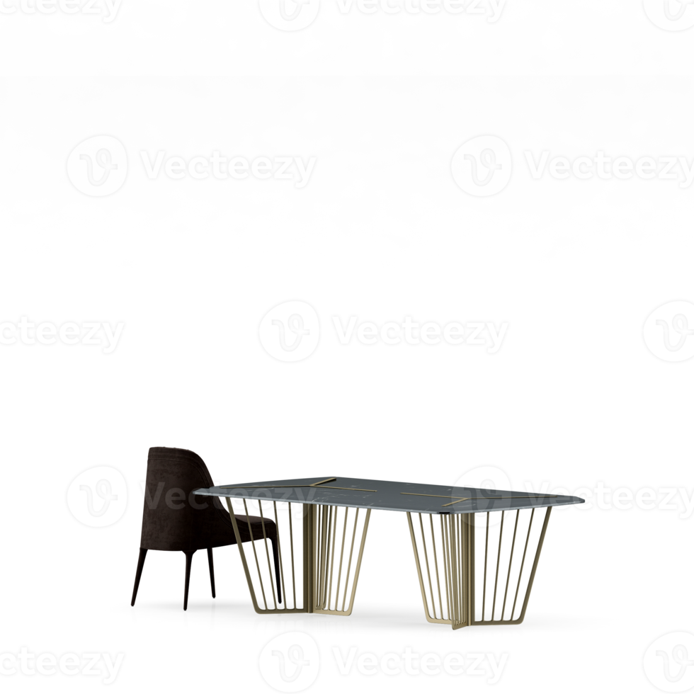 Isometric Table set front 3D render png