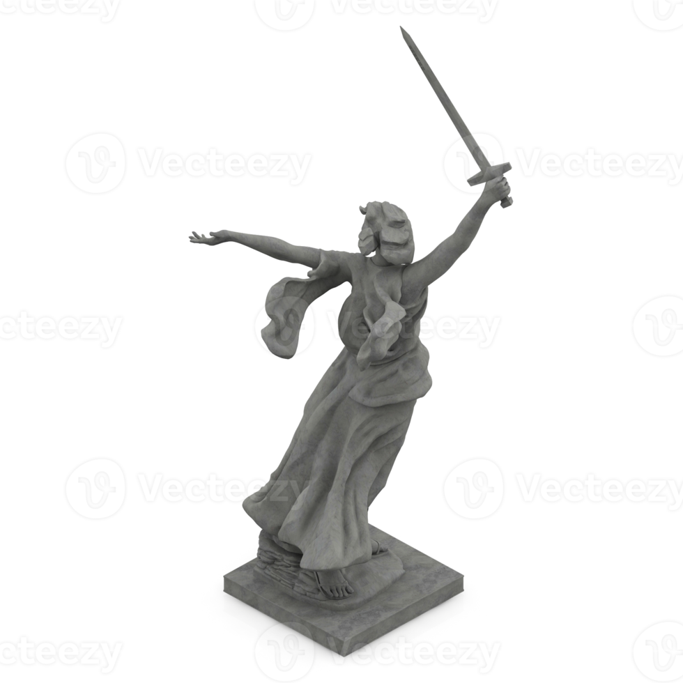 estátua isométrica 3d renderização isolada png