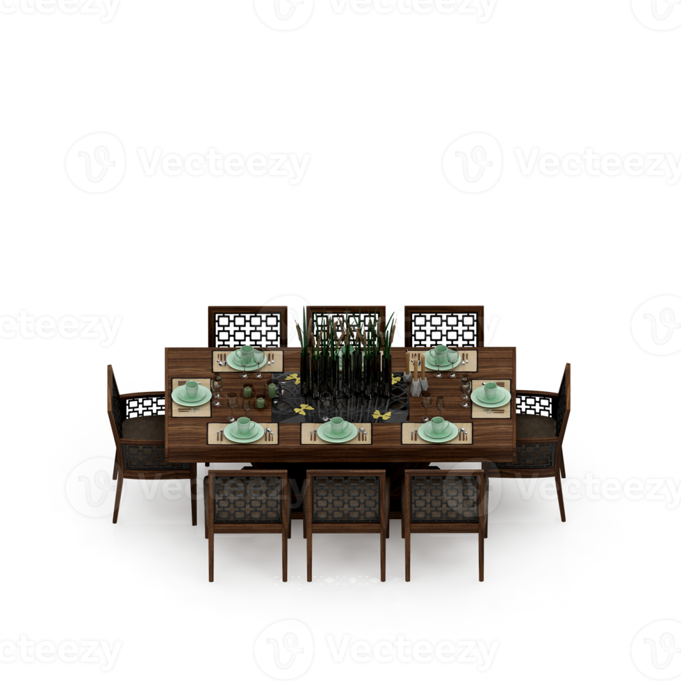 Isometric Table set Perspective 3D render png