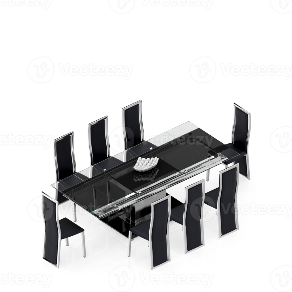 Isometric Table set Perspective 3D render png