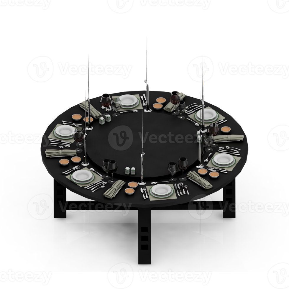 Isometric Table set Perspective 3D render png