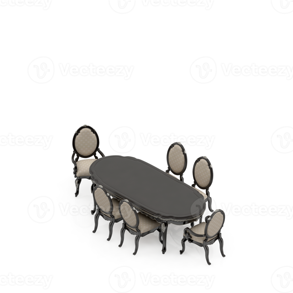 Isometric Table set Perspective 3D render png