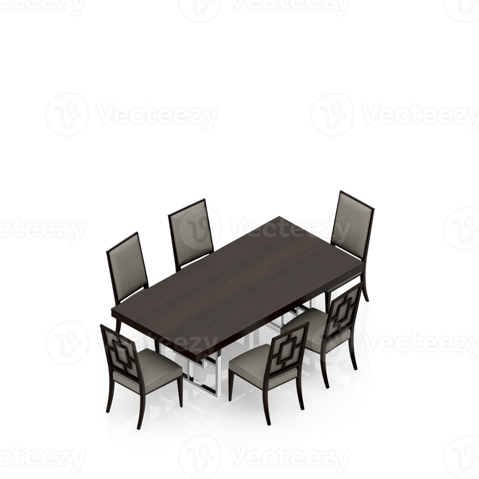 Isometric Table set Perspective 3D render png