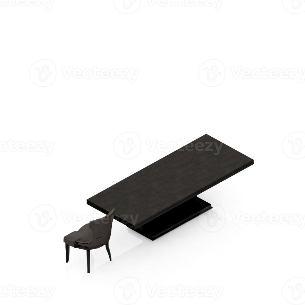 Isometric Table set Perspective 3D render png