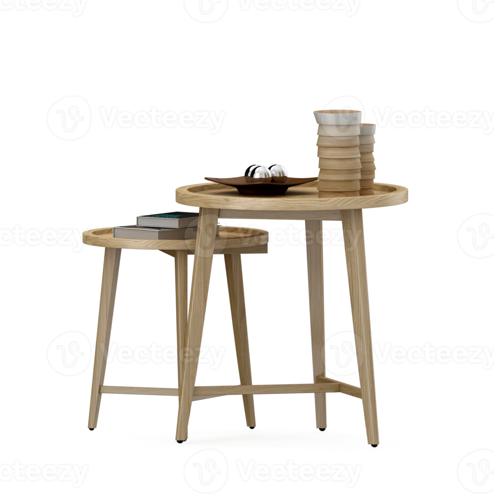 Isometric Table set front 3D render png