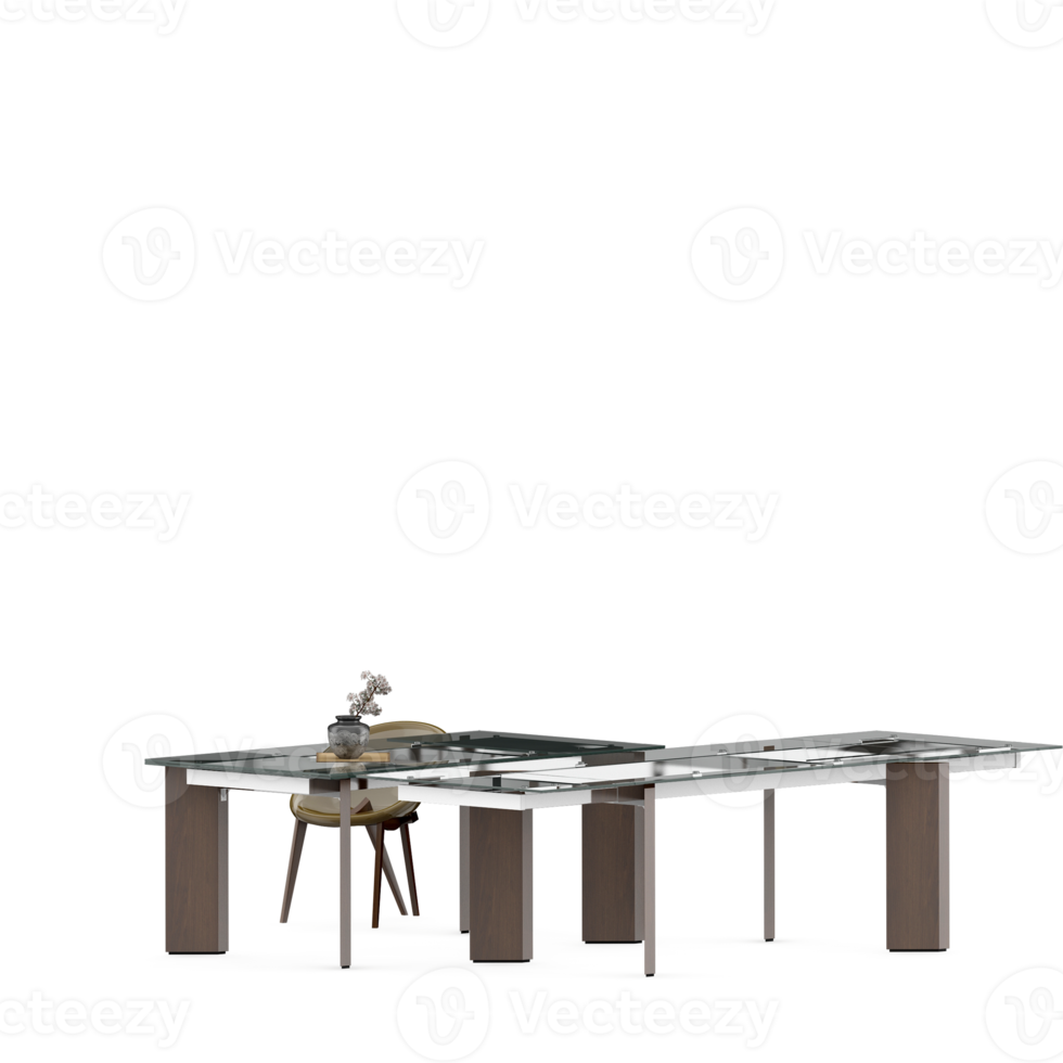 Isometric Table set front 3D render png