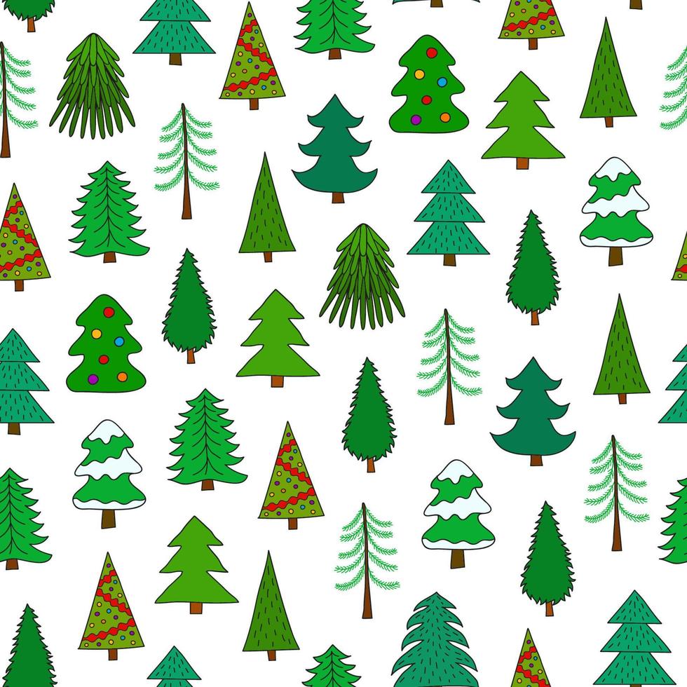 Seamless pattern with fir trees. vector