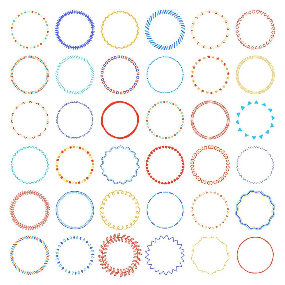 Hand drawn collection of wreaths. vector