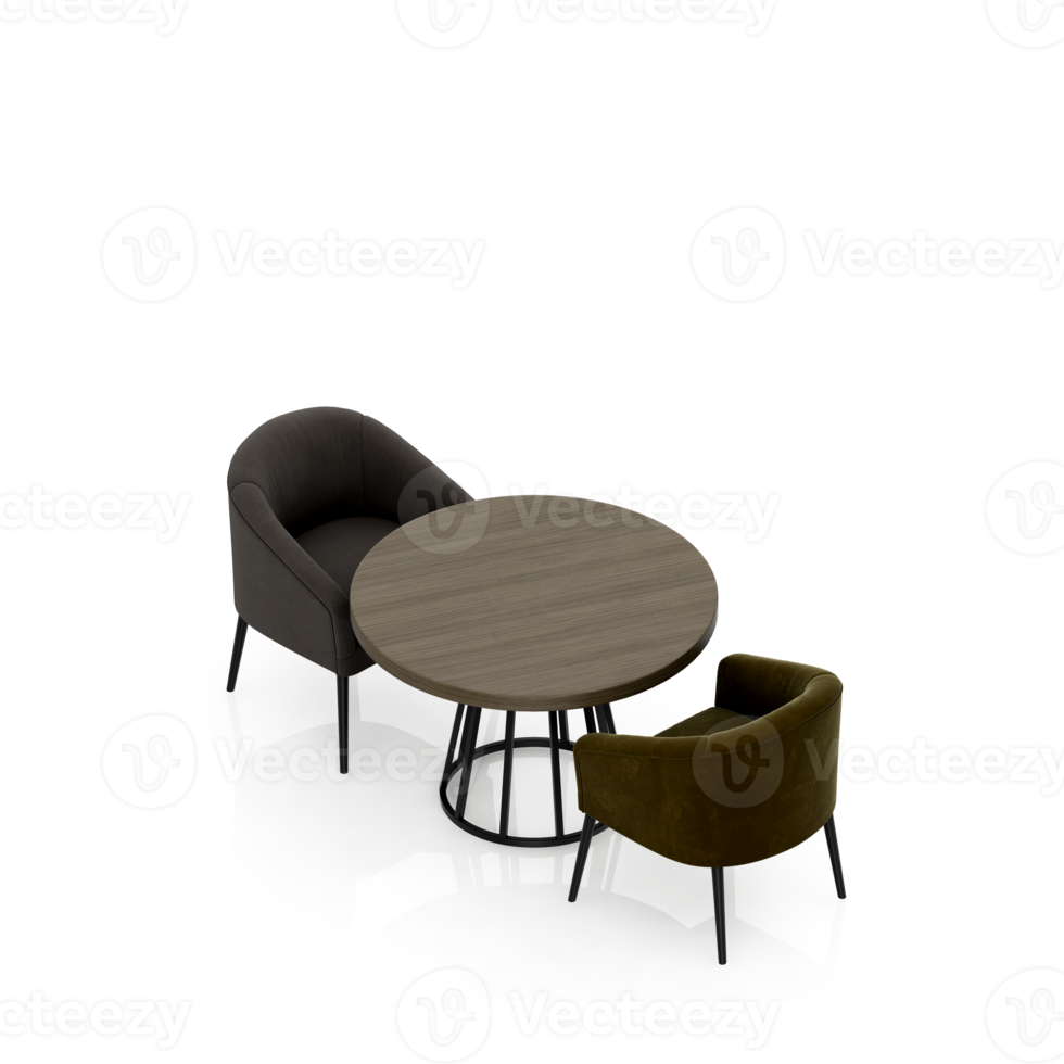 Isometric Table set Perspective 3D render png