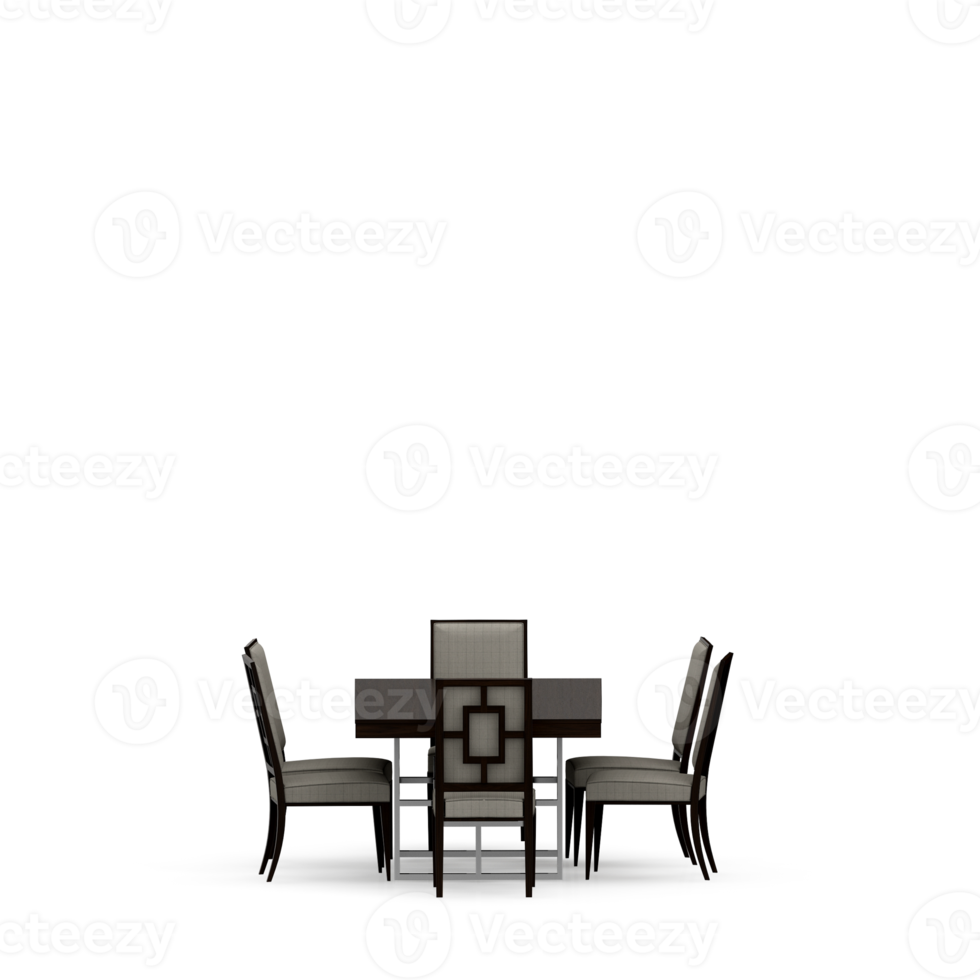 Isometric Table set front 3D render png