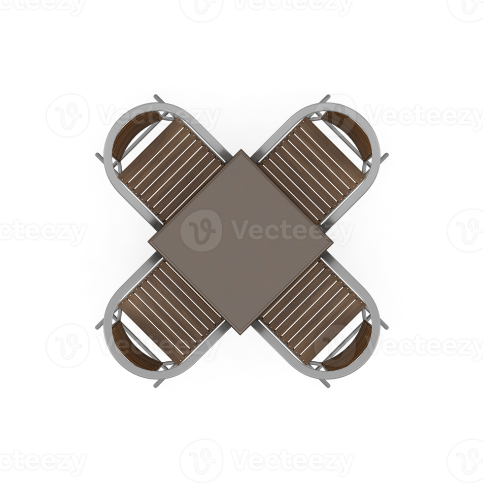 Isometric Table set Top 3D render png