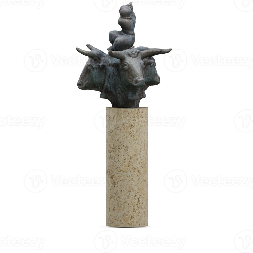 Isometric Statue 3D isolated render png